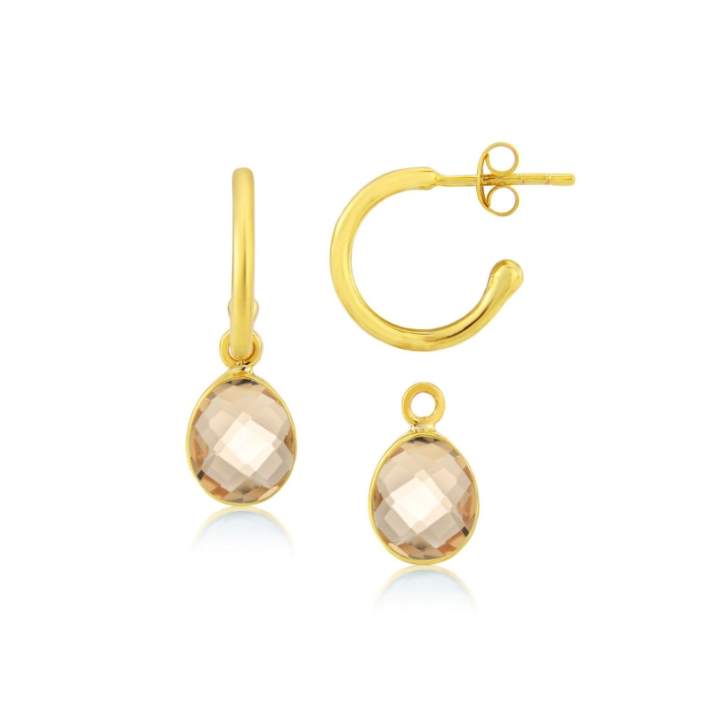 Thumbnail of Manhattan Gold & Citrine Interchangeable Gemstone Earrings image