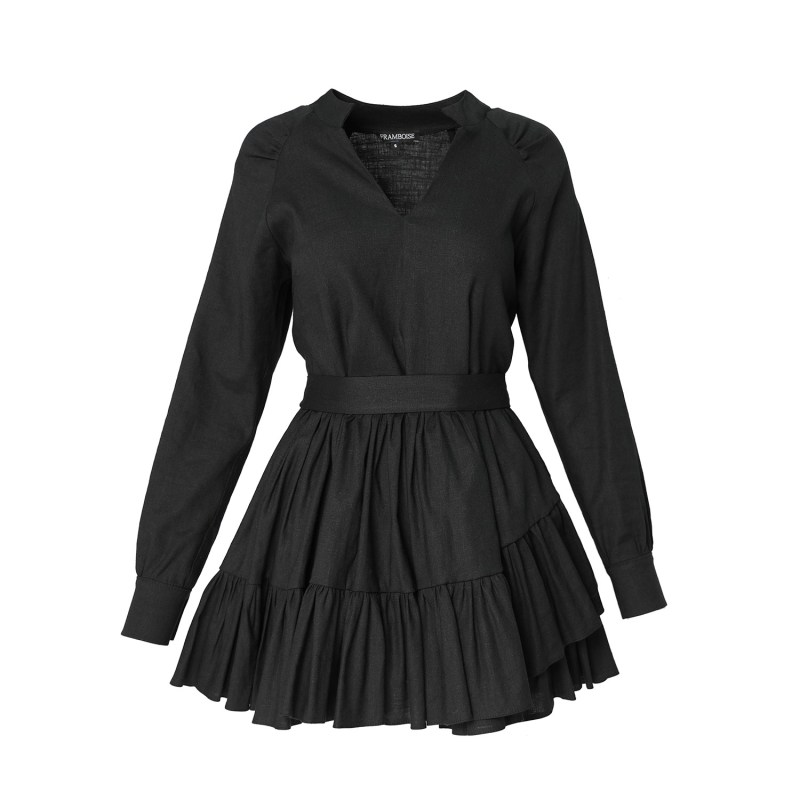 Thumbnail of Anna Mini Black Linen Dress image