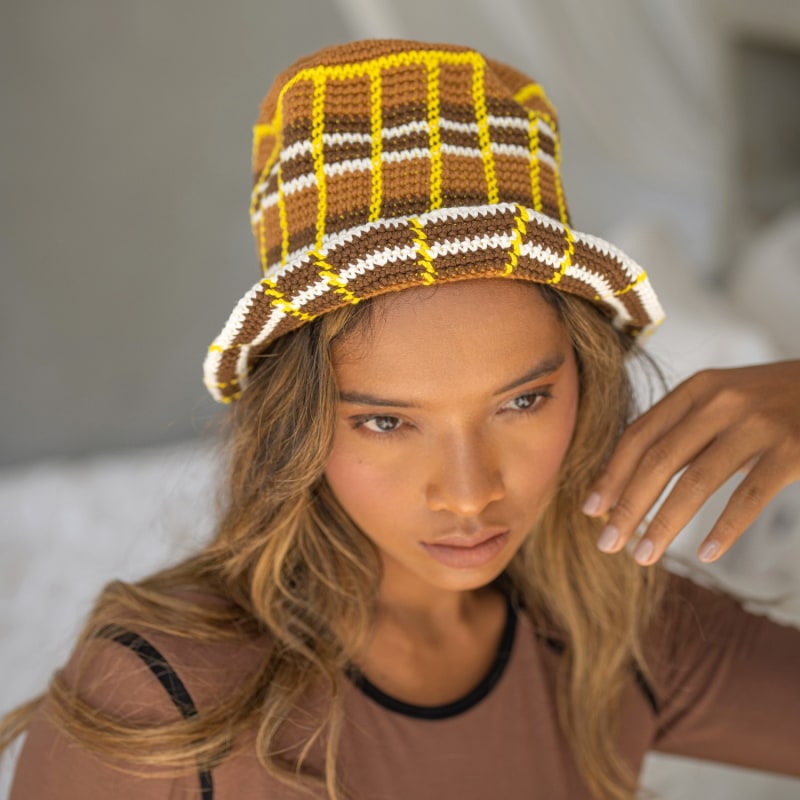 Thumbnail of Island Tanning Plaid Crochet Hat image