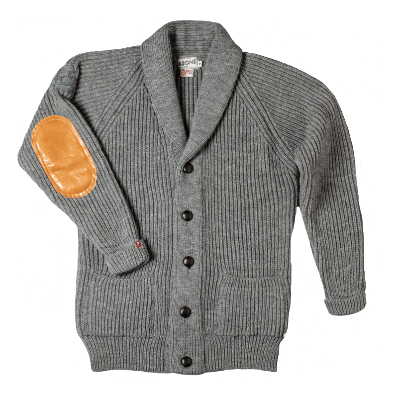 Pioneer British Wool Cardigan Grey | &SONS Trading Co | Wolf & Badger