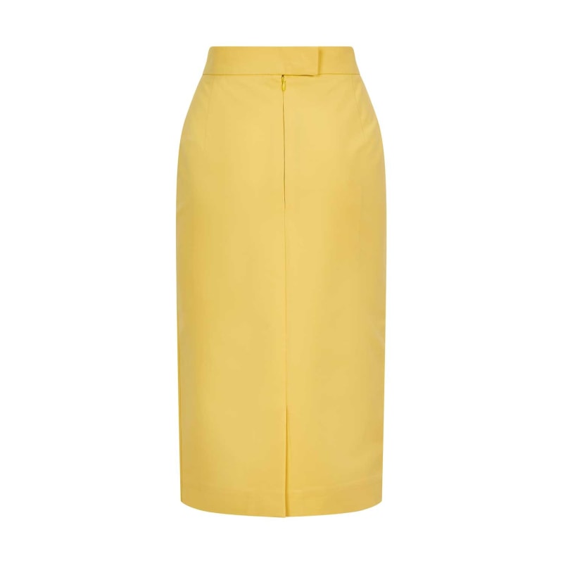 Thumbnail of High Waisted Pencil Cotton Skirt - Yellow & Orange image