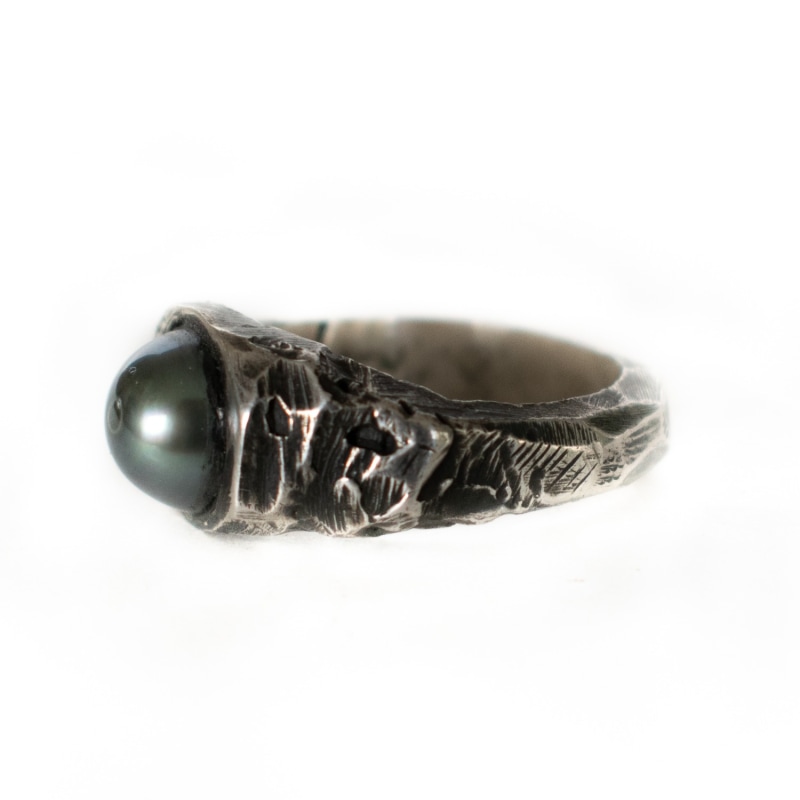 Thumbnail of The Black Pearl- Tahiti Pearl Signet Ring image