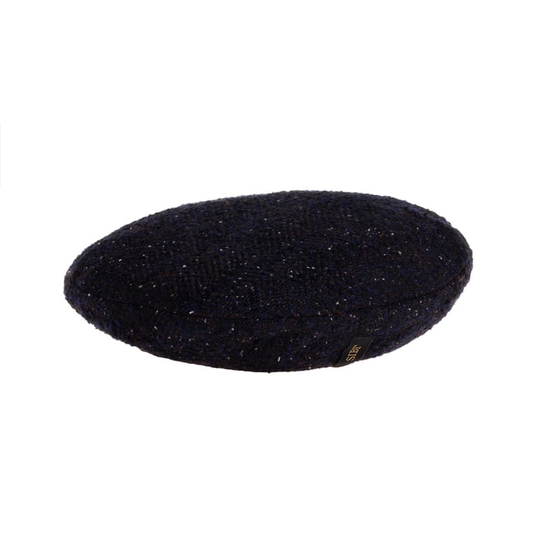 Thumbnail of Nefi - Navy Boucle Wool Beret Hat image