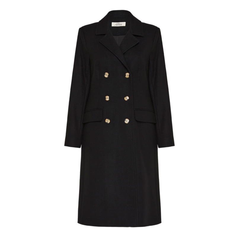 Signature wool cashmere coat black