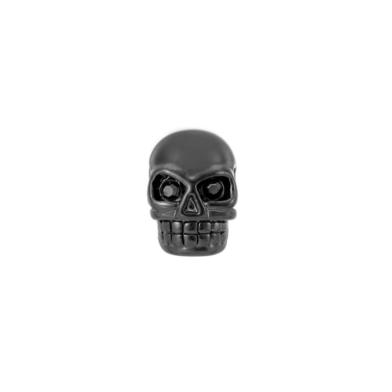 Thumbnail of Legacy Skull Stud Earring With Black Swarovski Crystals In Gunmetal image