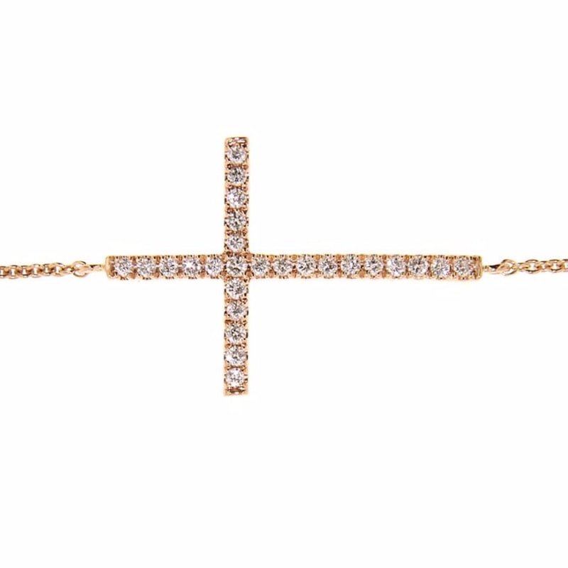 Thumbnail of Diamond Cross Bracelet 18k Rose Gold image