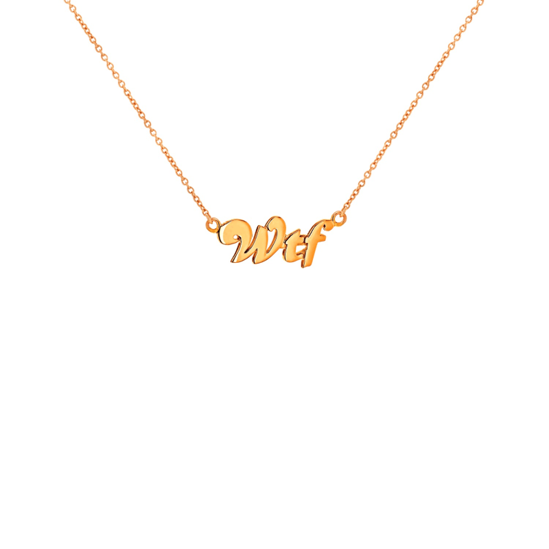 Thumbnail of 18Kt Rose Gold-Plated Wtf Necklace image