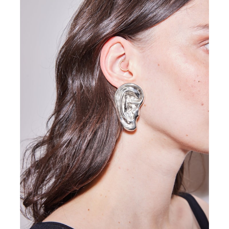 Thumbnail of Eavesdrop Silver Large Earring image