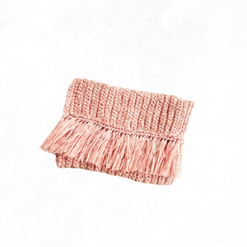 Thumbnail of Ebba Raffia Pouch - Flamingo image