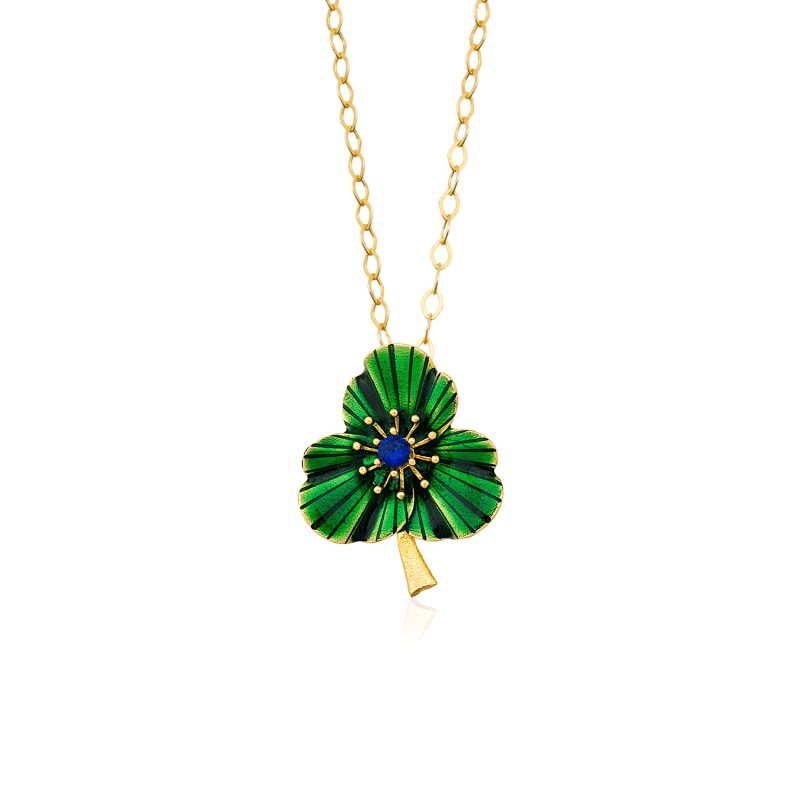 Thumbnail of Green Three-Leafed Clover Necklace image