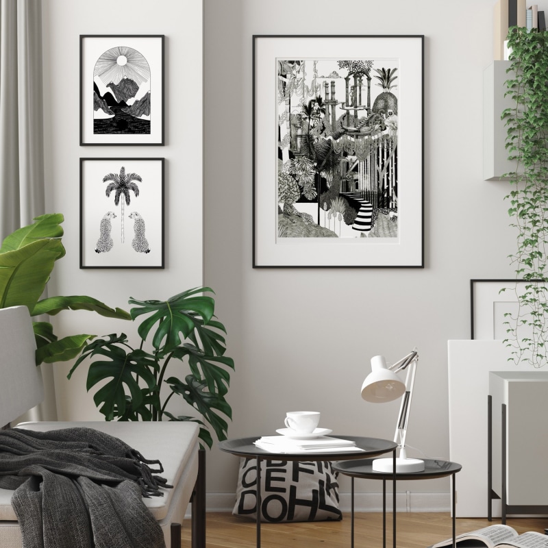 Thumbnail of Botanical Jungle Monochromatic - Art Print L image