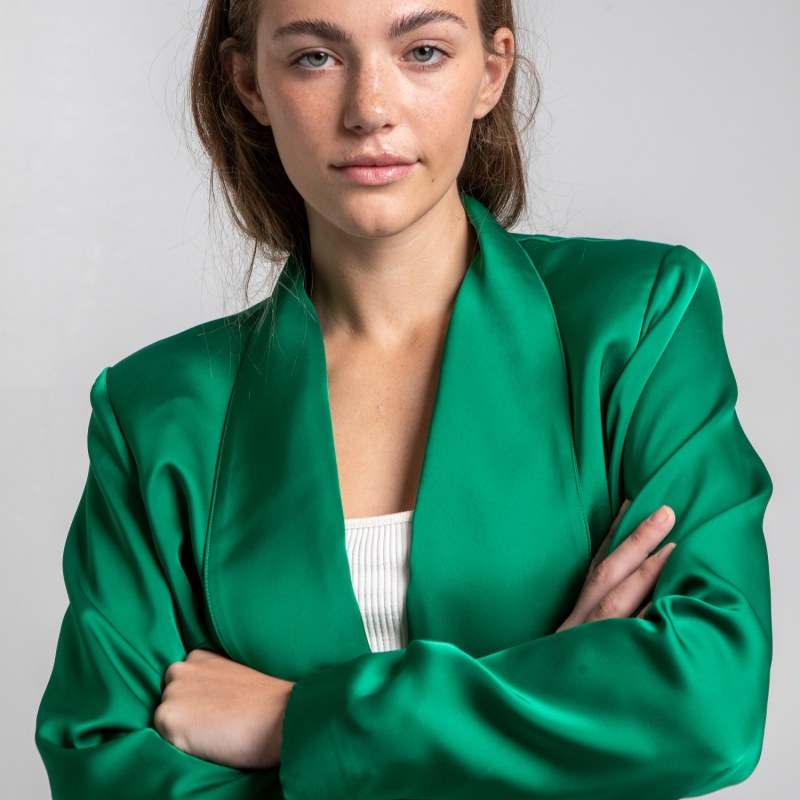 Thumbnail of The Suit Blazer In Emerald Green image