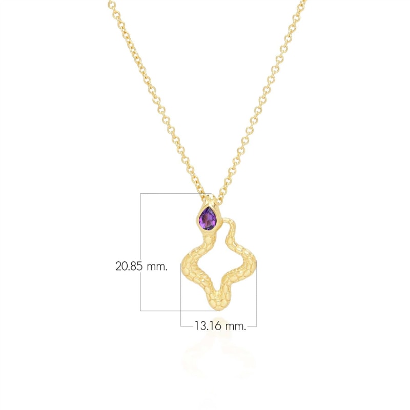 Thumbnail of Ecfew Amethyst Snake Pendant Necklace In Gold Plated Sterling Silver image