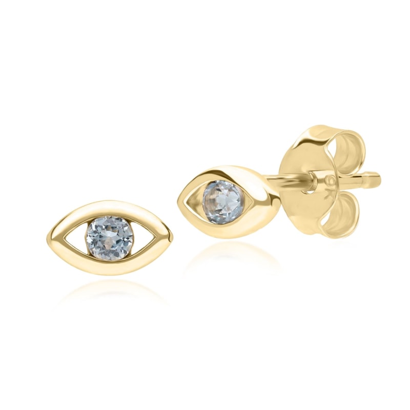 Evil eye blue topaz studs Evil eye blue topaz studs