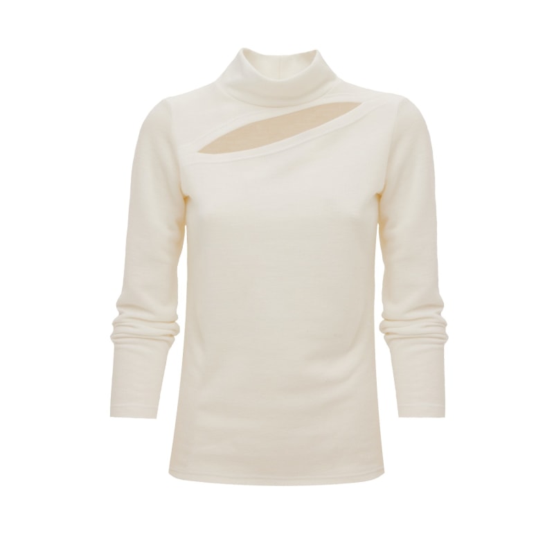 Thumbnail of Ecru Blouse With A Cutout Jersey image