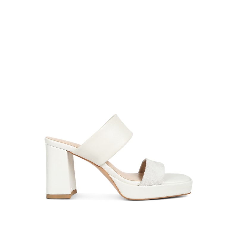 Eddlia Slip On Platform Sandals In Off White by Rag Co