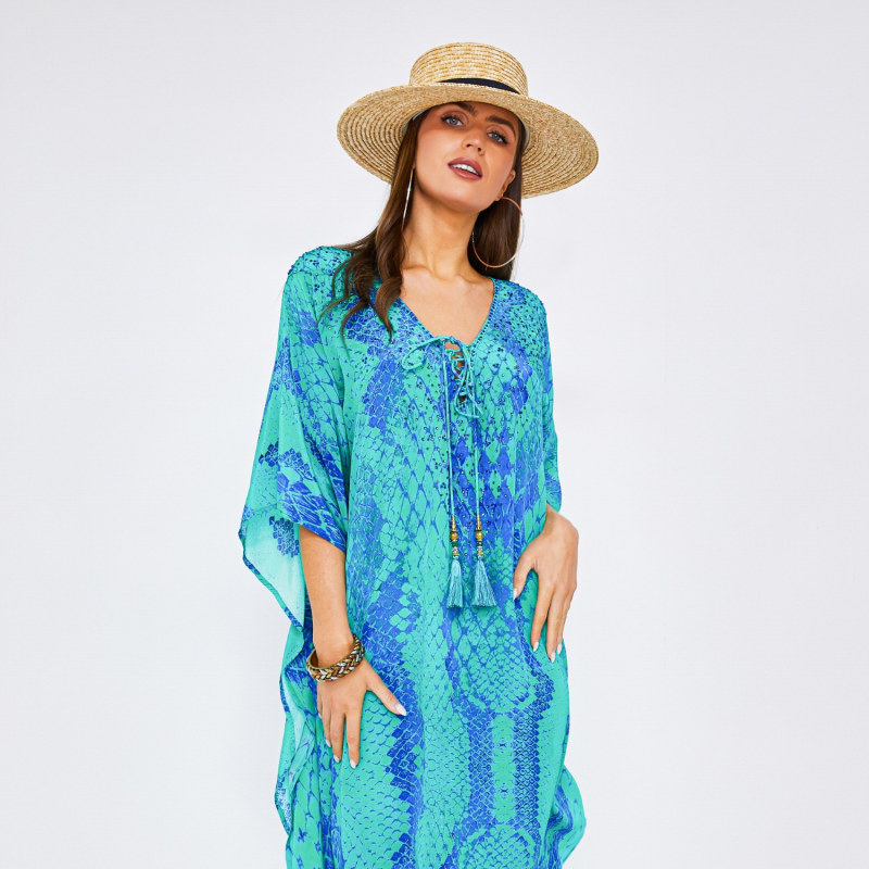 Thumbnail of Turquesa Tassel Maxi Caftan image