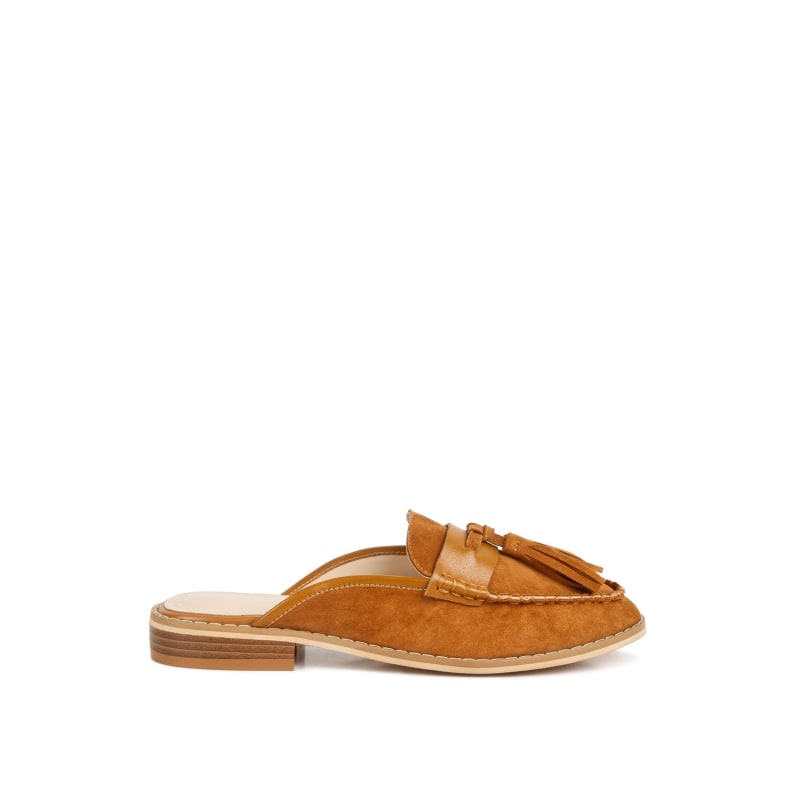 Light tan mules hotsell