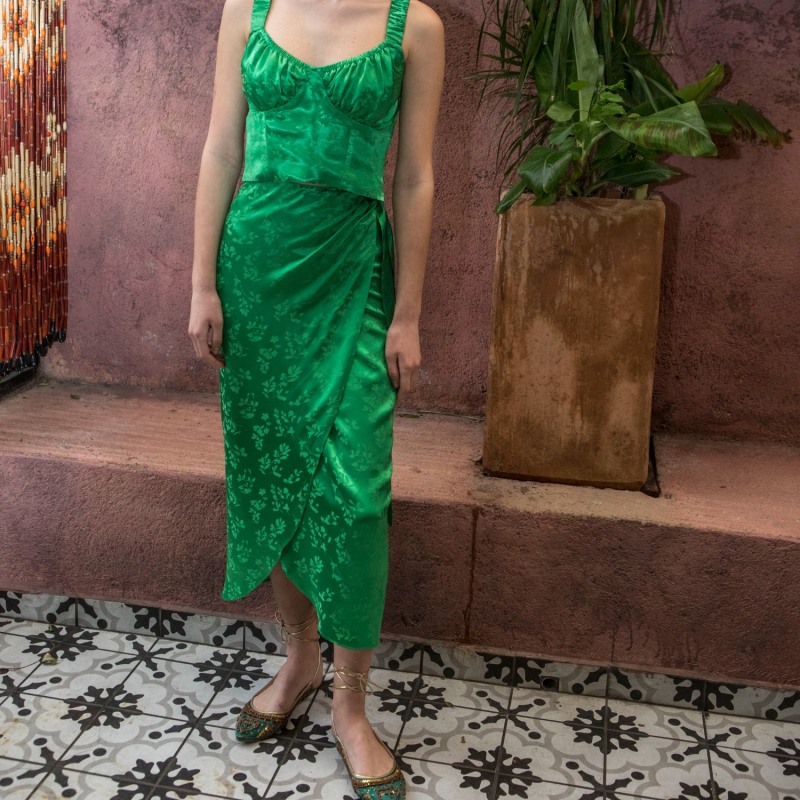 Thumbnail of The Wrap-Skirt In Green image