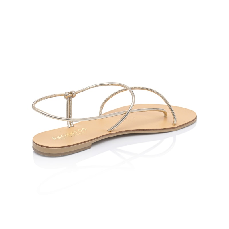 Thumbnail of Iaso Cord Gold Handcrafted Women’S Leather Sandals With A Lasso Style Strap image