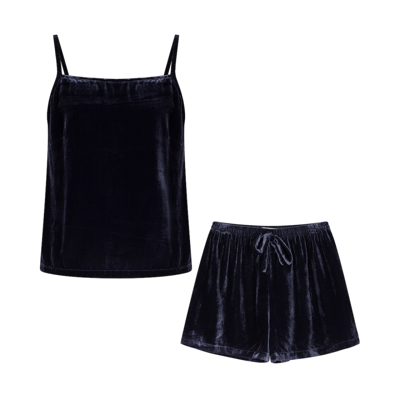 Velvet pyjamas shorts set deals