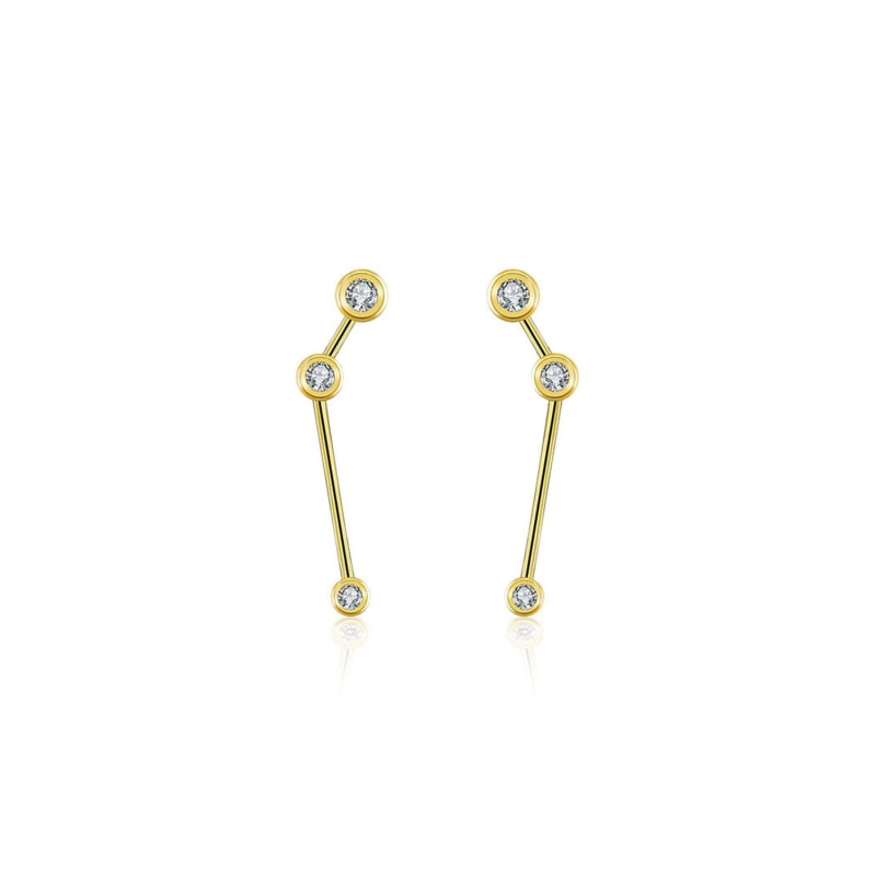 Thumbnail of Aries Zodiac Constellation Earring 18K Yellow Gold & Diamond image