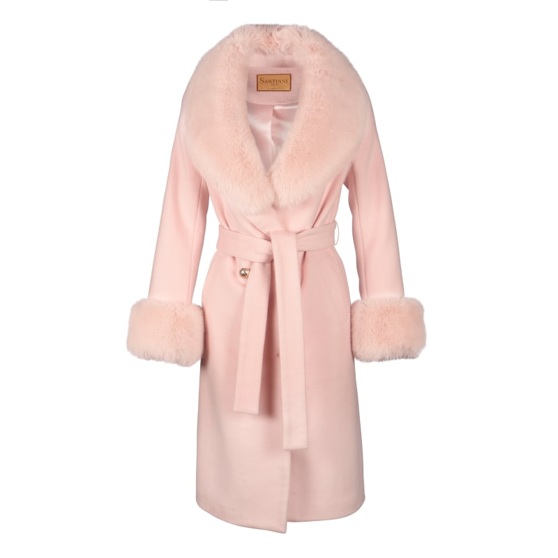 Marlene' 100% Cashmere & Wool Coat In Rosa | Santinni | Wolf & Badger