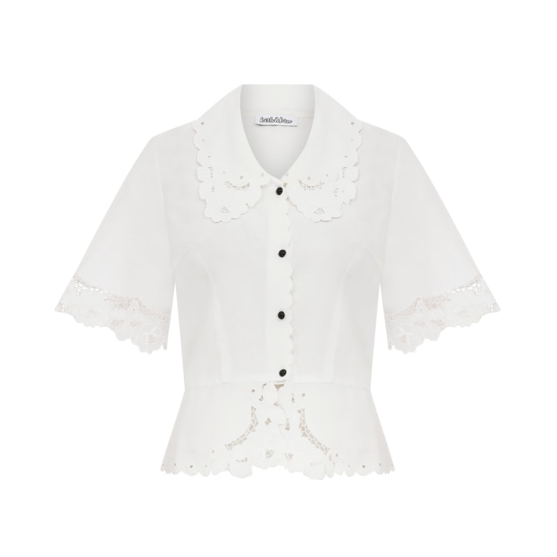 Thumbnail of White Shirt With Lace Decorative Detail image