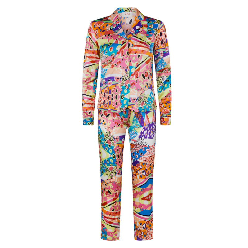 Thumbnail of Harlequin Print Silk Pyjama Set image