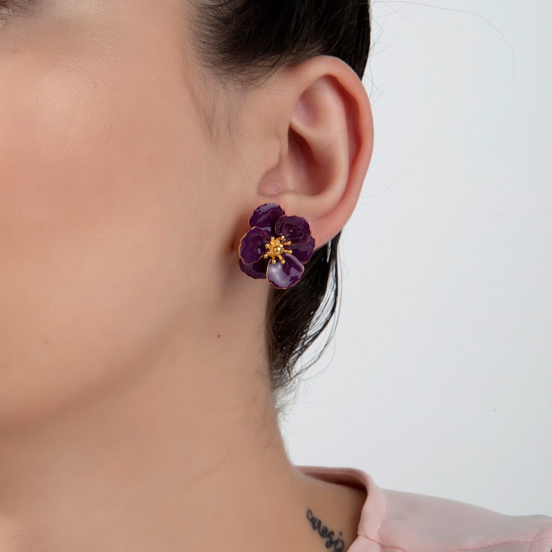 Thumbnail of Purple Blossom Flower Earrings image