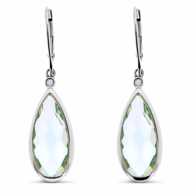 Thumbnail of Tear Drop Earrings 14k White Gold image