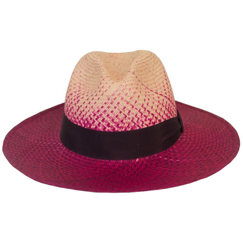 Thumbnail of Flores Straw Panama Hat - Pink & Purple image