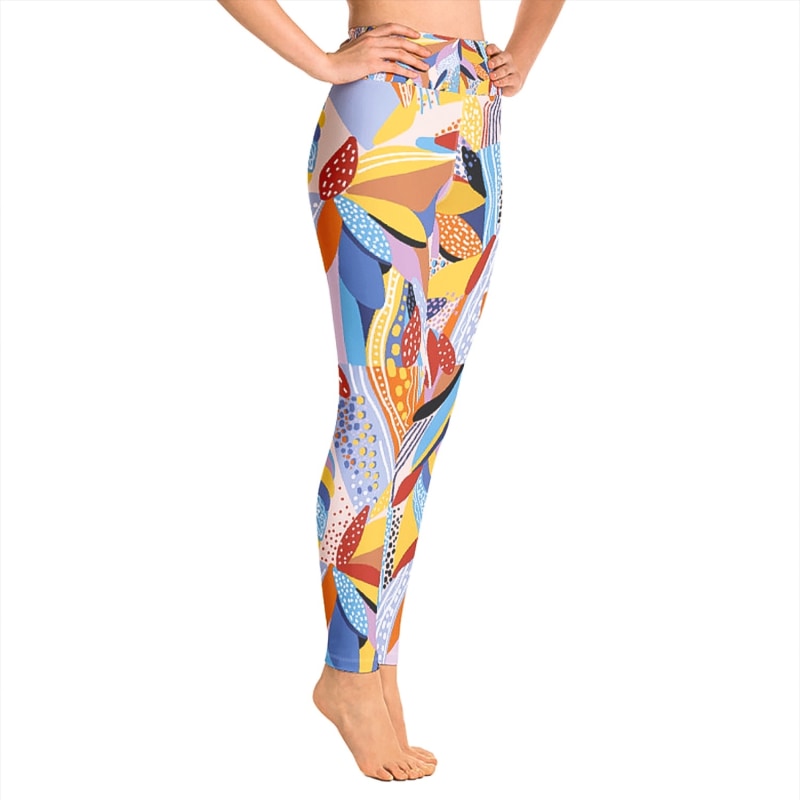 Thumbnail of High Waist Yoga Leggings In Tropical Red image