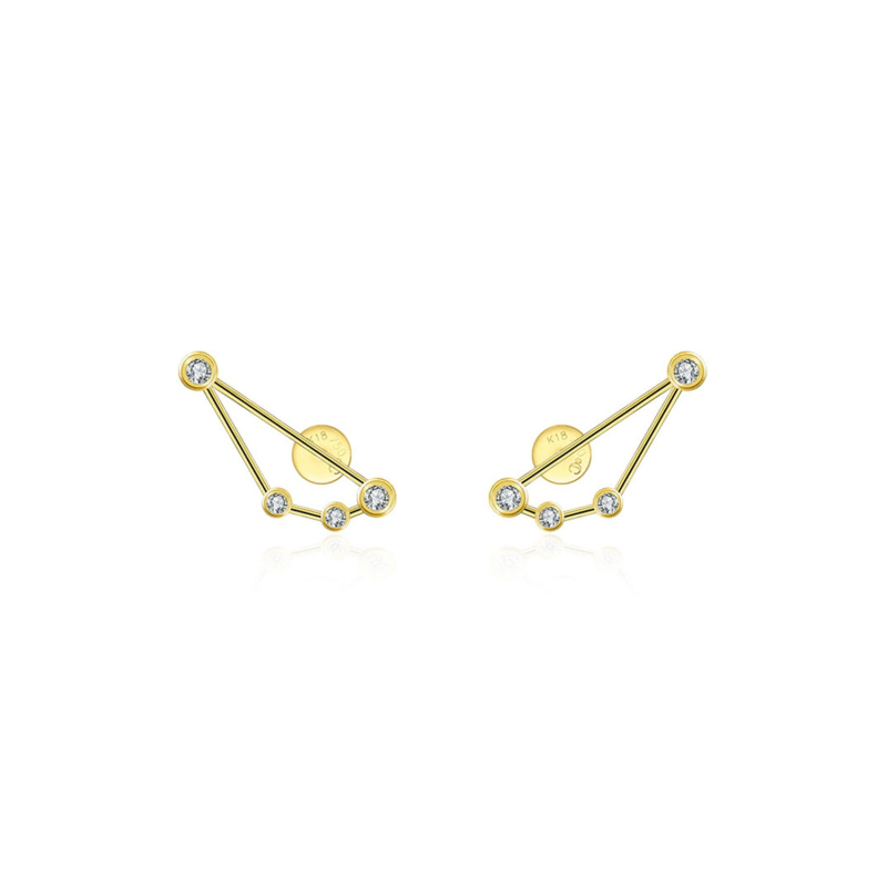 Thumbnail of Capricorn Zodiac Constellation Earring 18K Yellow Gold & Diamond image