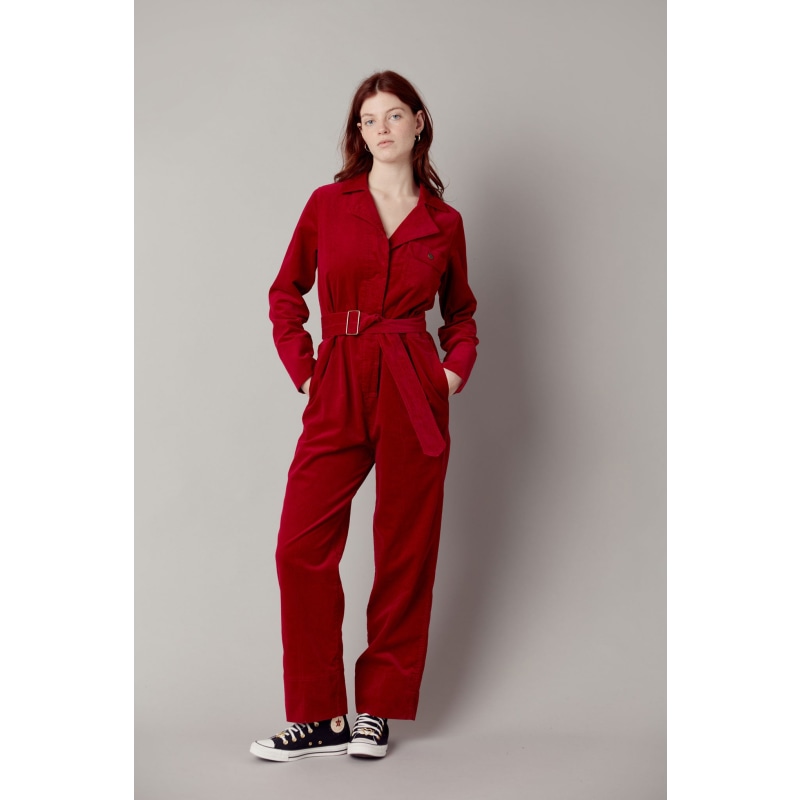 Thumbnail of Electra - Organic Cotton Needle Cord Jumpsuit Cherry image