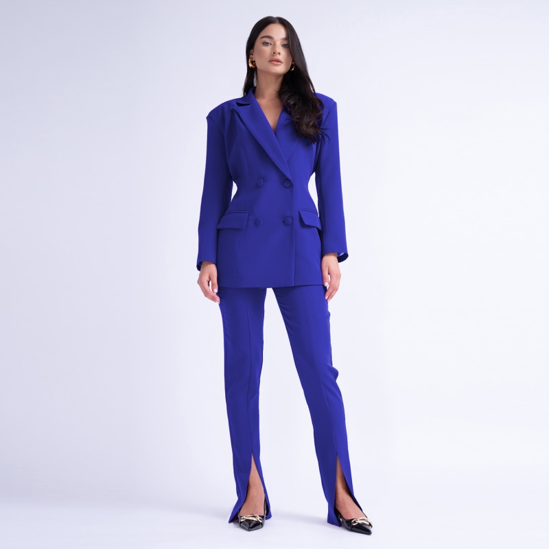 Electric Blue Suit With Tailored Hourglass Blazer And Slim Fit Trousers ...