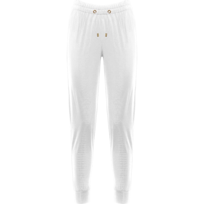 Thumbnail of Elegant Sweat Pants With Golden Details In White image