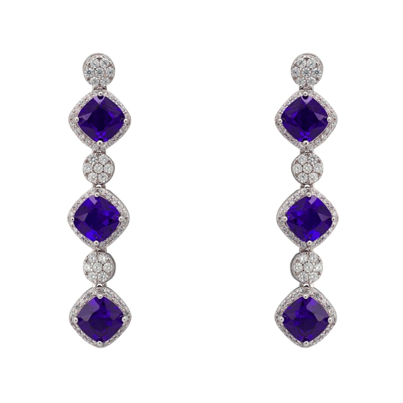 Thumbnail of Elena Drop Earrings Tanzanite Silver image