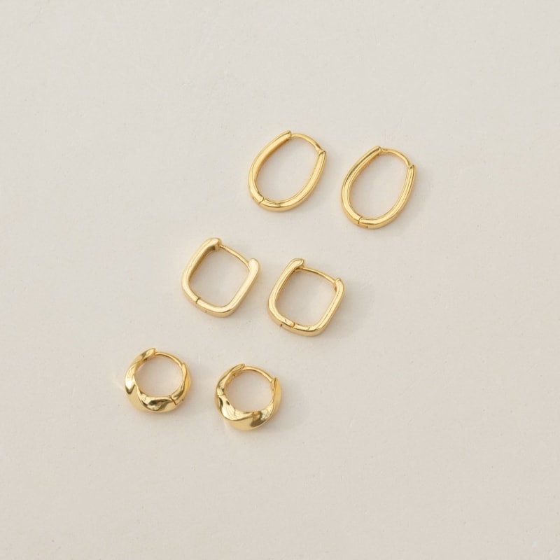 Thumbnail of Elena Oval Gold Hoops image