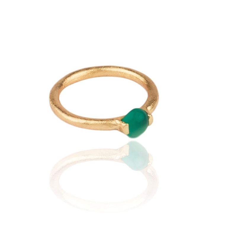 Thumbnail of Elinor Ring With One Single Chunky Green Onyx image