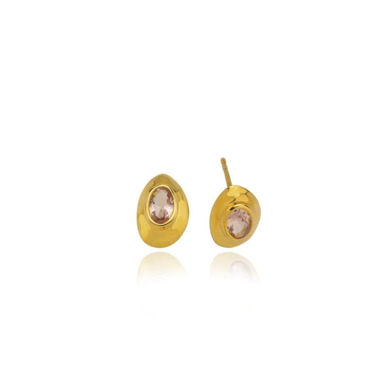 Thumbnail of Ella Pink Stone Stud Earrings image