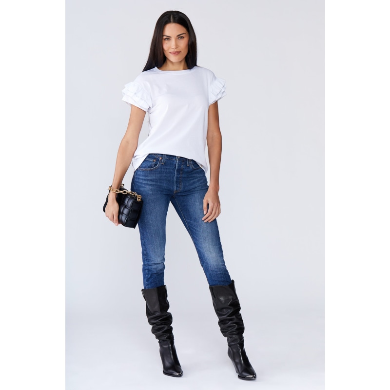 Thumbnail of Ella Ruffle Sleeve Tee - White image