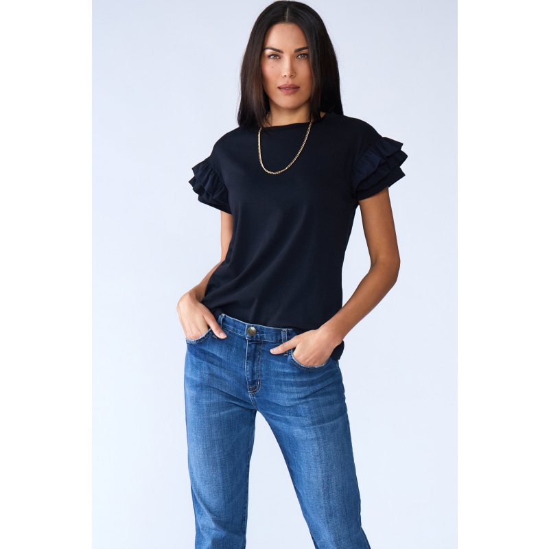 Thumbnail of Ella Ruffle Sleeve Tee - Black image