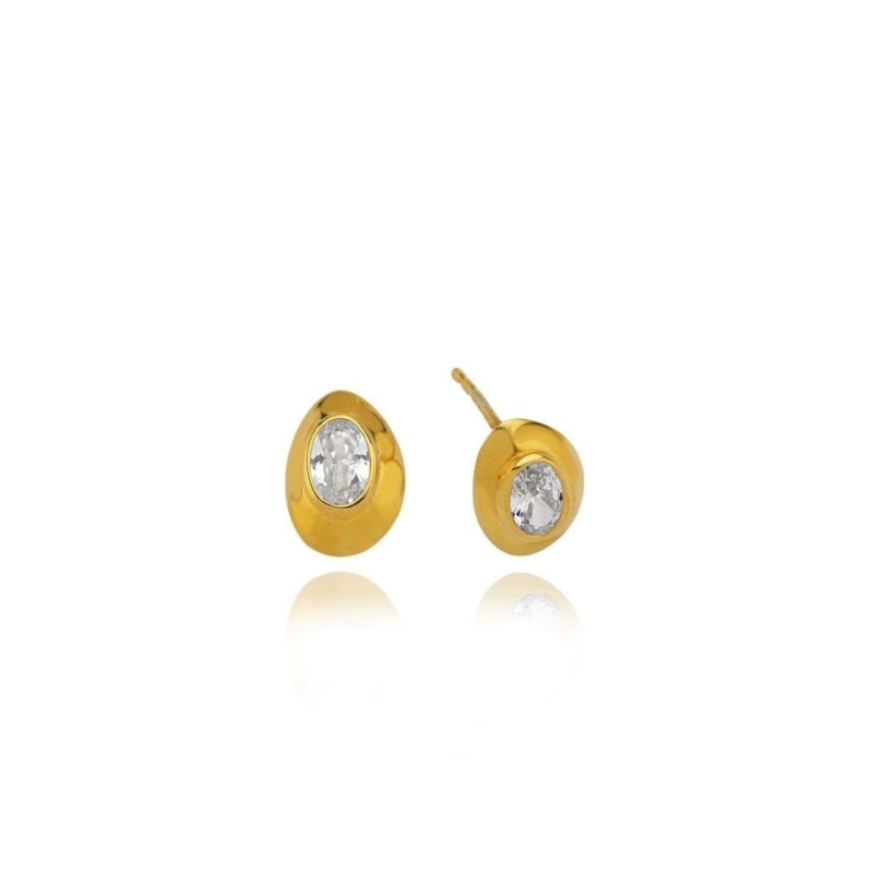 Thumbnail of Ella White Stone Stud Earrings image