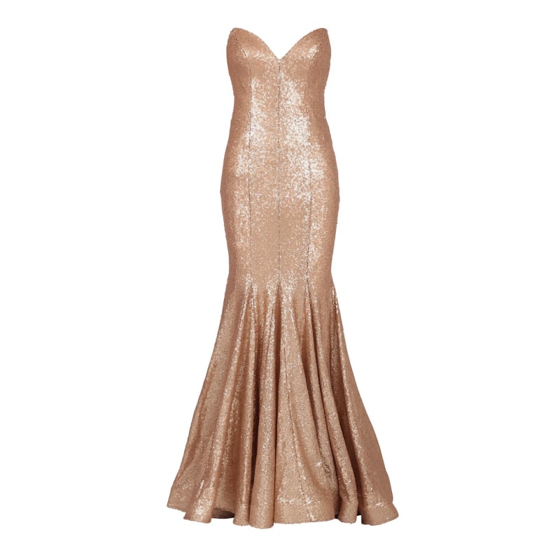 Rose gold sequin fishtail dress hotsell
