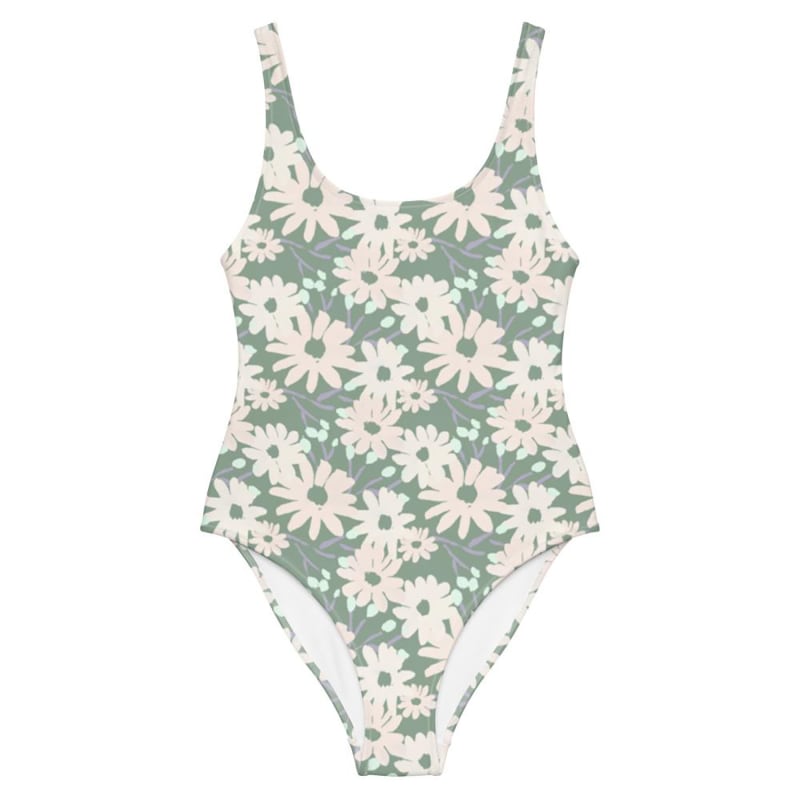 Daisy print swimsuit clearance