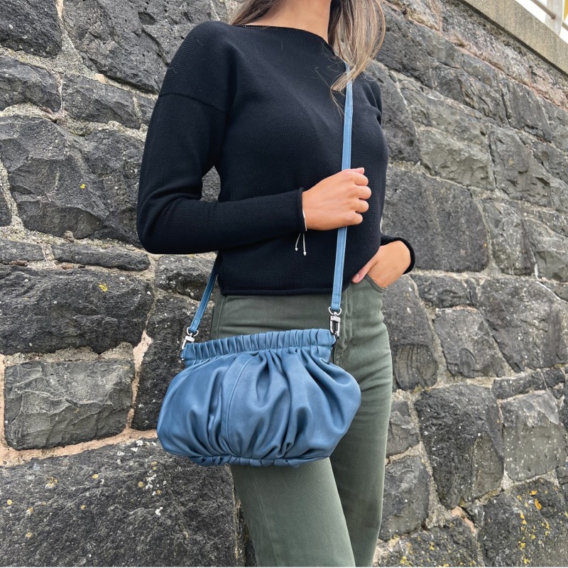 Petrol blue clutch bag sales
