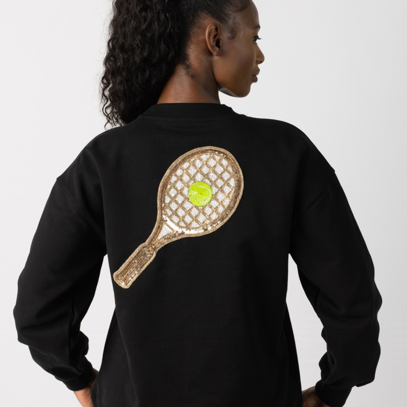 Thumbnail of Embellished Tennis Sweatshirt - Black image