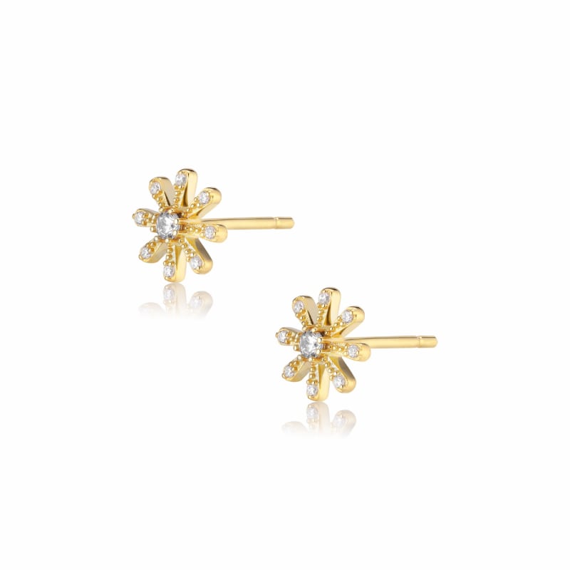 Thumbnail of Embrace - Charity - Flower Earstuds With Zircon image