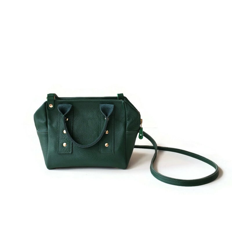 Gavi Mini Bag In Emerald Green, Angela Valentine Handbags